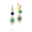 Peacock Feather Mismatched Dangly Earrings