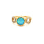 White Moon Opal and Diamond Ring